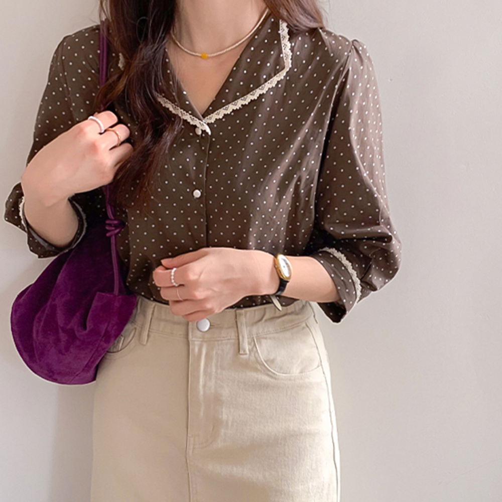 Mabel Dot Race Kara Blouse[size:F(55~66)]