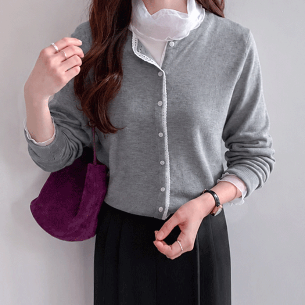 LOHAS color combination Race line Cardigan[size:F(55~66)]