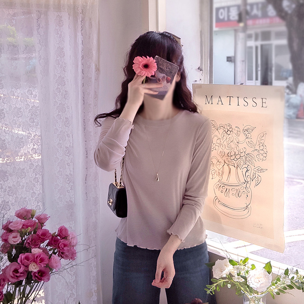 Jeanne Wave Soft Tencel Stretch Spandex Delicate Fit Tee [size:F(55~66)]