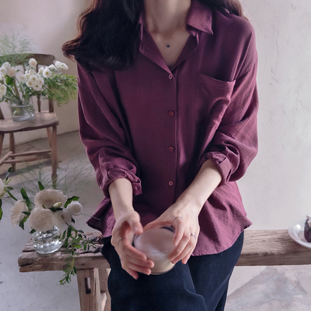 Manu-pocket Subtle Pattern Flowing Delicate Fit Daily Shirt [size:F(55~66)]