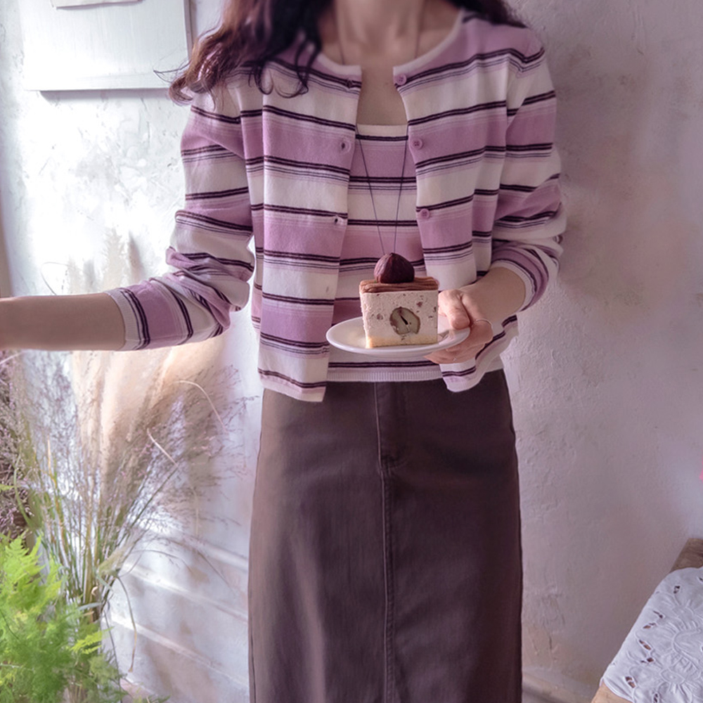 Peter Dangara Lovely Soft Spandex Cardigan Top Set [size:F(55~66)]