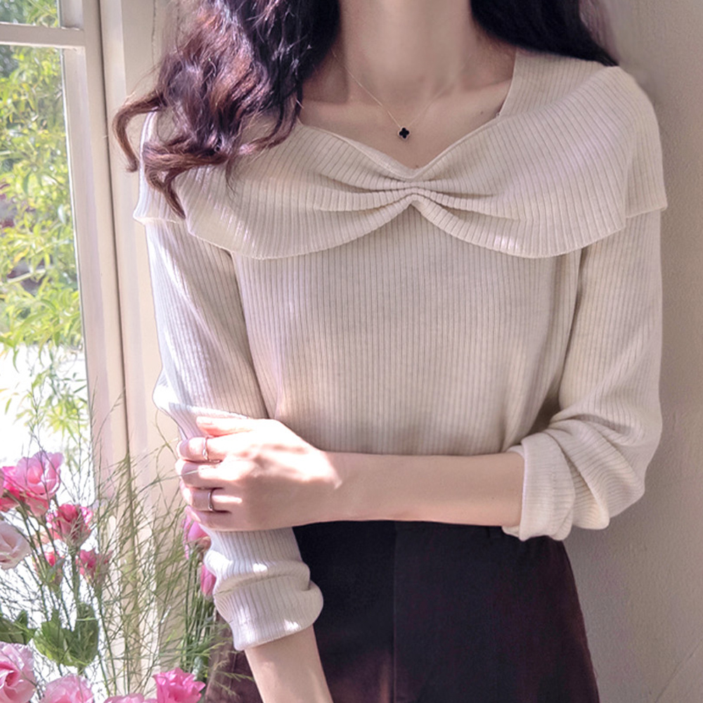 Jeanne Ribbon Flexible Spandex Corrugated Delicate Fit Knit [size:F(55~66)]