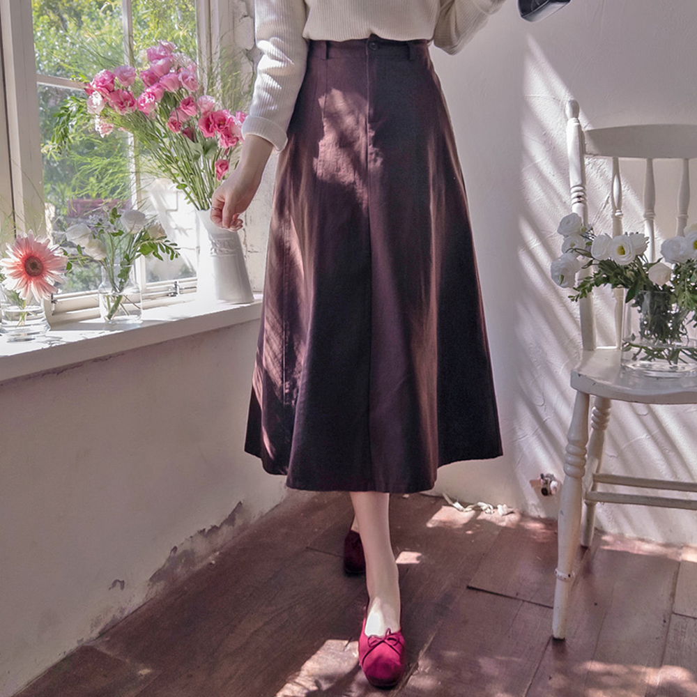 Shuviart Autumn Cut A-Line Back Band Skirt [size:F(55~66)]
