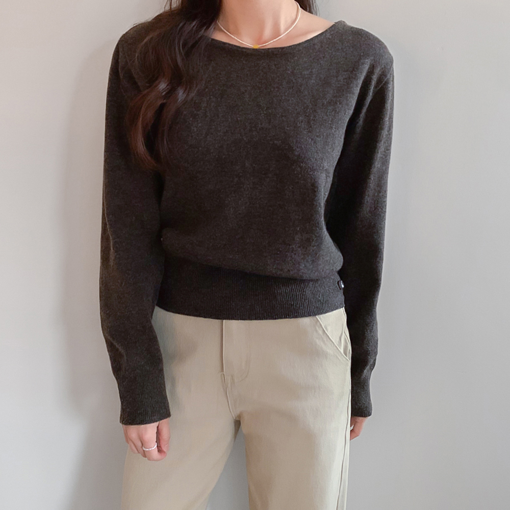 Martina Frill Tie Scarf Set Boat Neck Knit [size:F(55~66)]