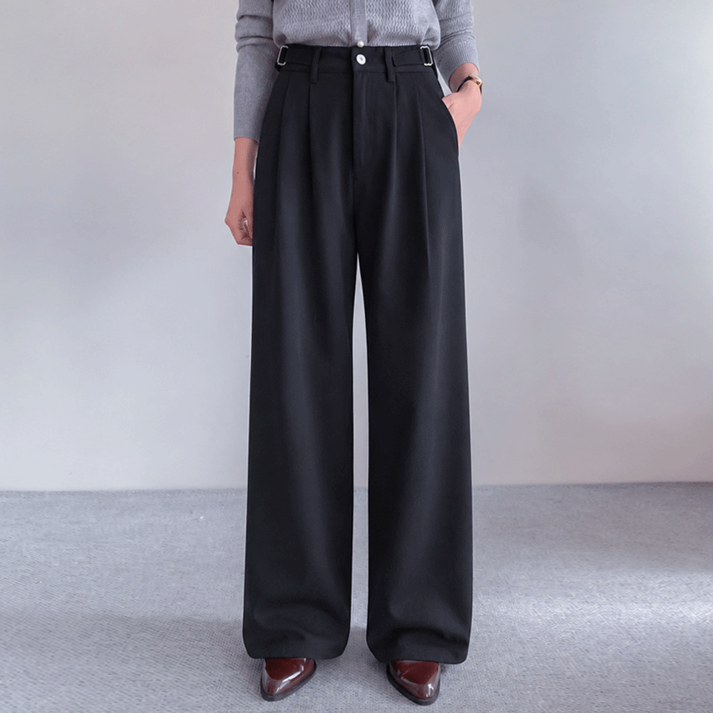 Custom Proportion Tab 3-Type Pintuck Wide Pants (Short/Basic/Long) [size:S,M,L,XL,2XL]