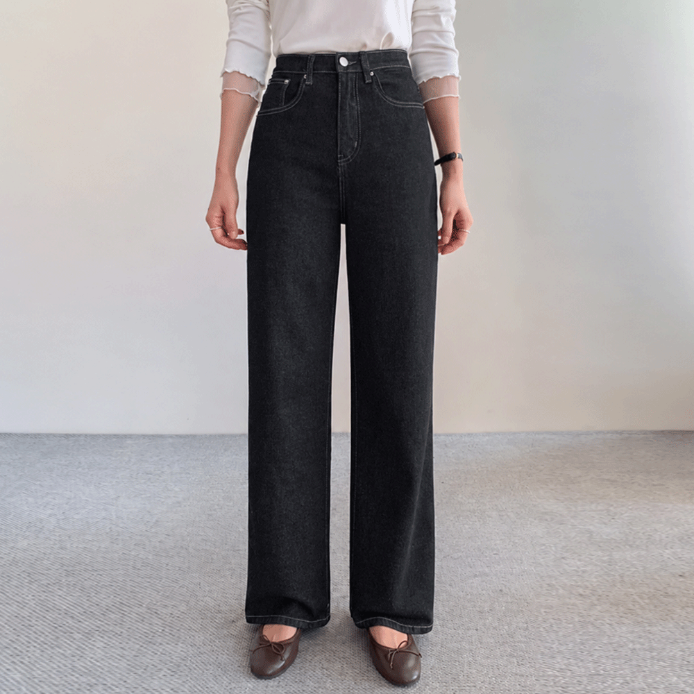 Rivas Non-Fade Straight Wide Raw Denim Pants (Short, Basic, Long) [size: S, M, L, XL, 2XL]