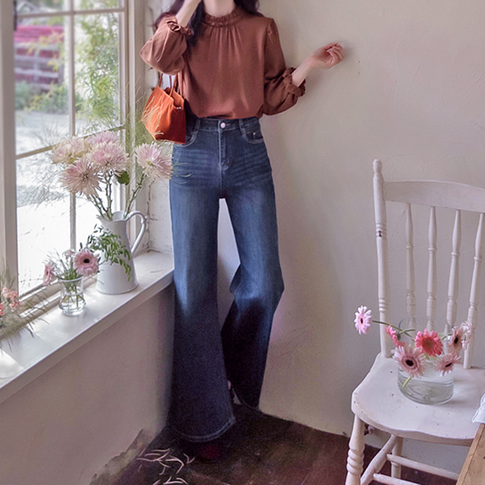 Shu & J Cat Wash Soft Spandex Boot Cut Slim Pants [size:S(44),M(55),L(66),XL(77)]