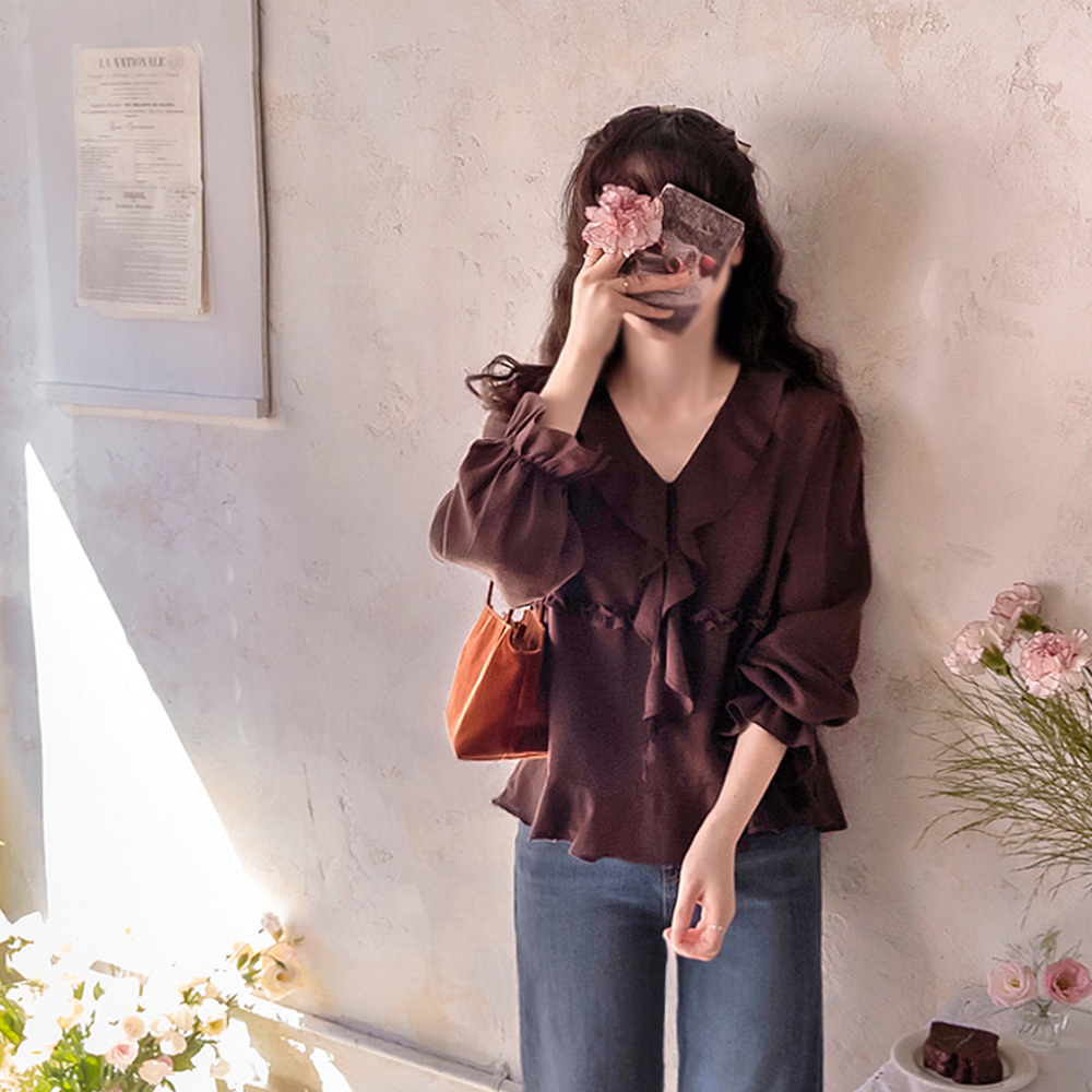 Plans B Lovely Shirring Point Delicate Fit Blouse [size:F(55~66)]