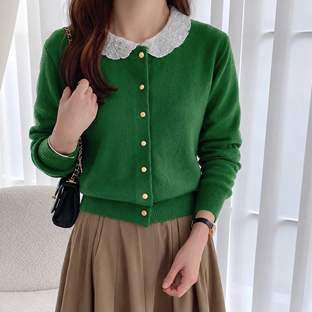 Ciar Gold Button Cardigan[size:F(55~66)]