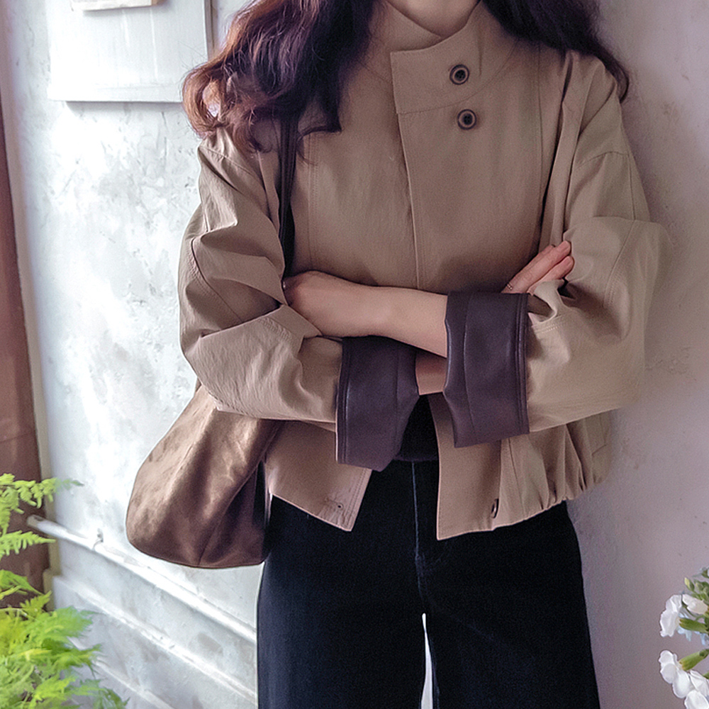 Perison Leather Sleeve Contrast Jacket, Sturdy yet Flexible, Premium Look [size:F(55~77)]