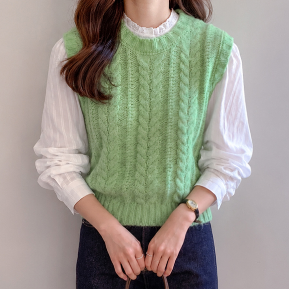 Clementine Pendant Twiddle Knit Vest[size:F(55~66)]