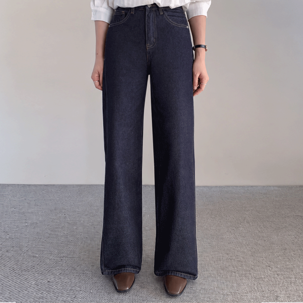 Margo Non-Fade 2 Types Length Straight Raw Denim Pants [size:S,M,L,XL,2XL]
