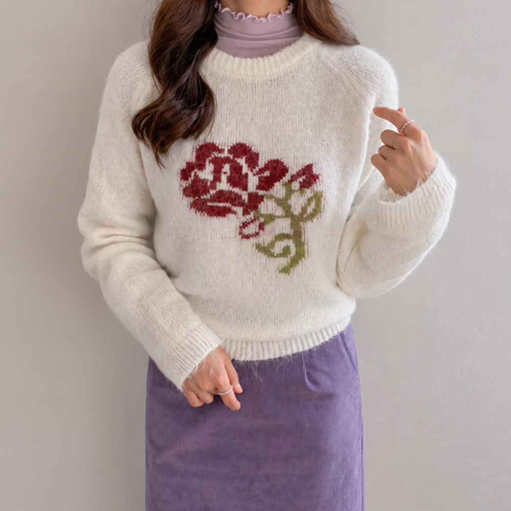 Flori Flower Embroidery Cozy Knit [size:F(55~66)]
