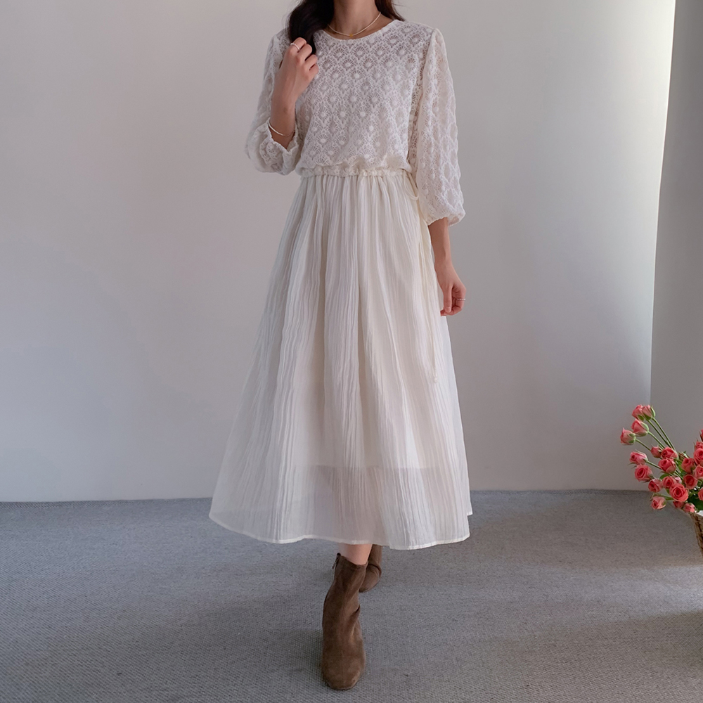 MADE LIN Fairia Garden Fluffy Lace Yoru One Piece [size:F(55~66)]