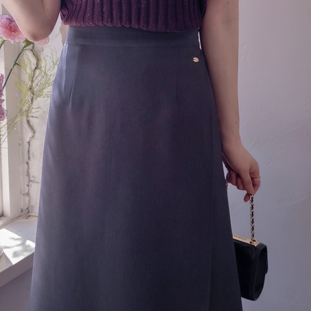[New Arrival Special 15% Off] <FONT color=#5a3954>MADE LIN</font> Rosentia Pendant Luxury Wrap-Line Skirt [size:F(55),L(66~77)]