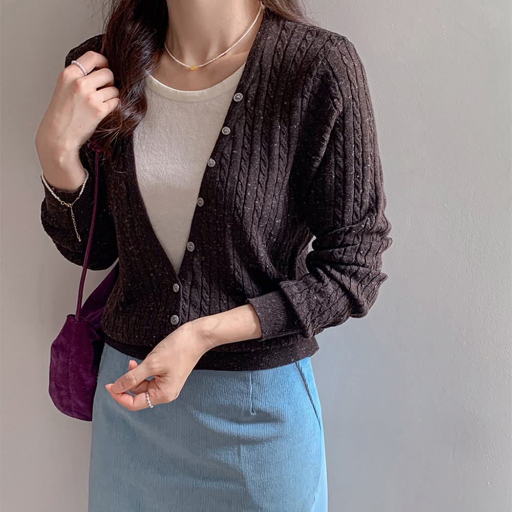 [Layered Look] Sophie Daily Layered Color Combination Cardigan [Size:F(55~66)]