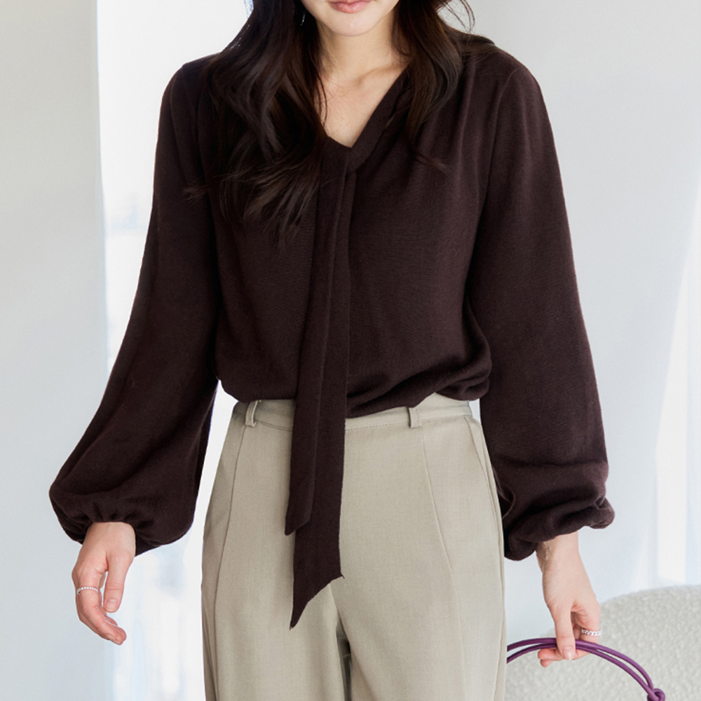 Jia V-neck two-way tie knit [size:F(55~66)]