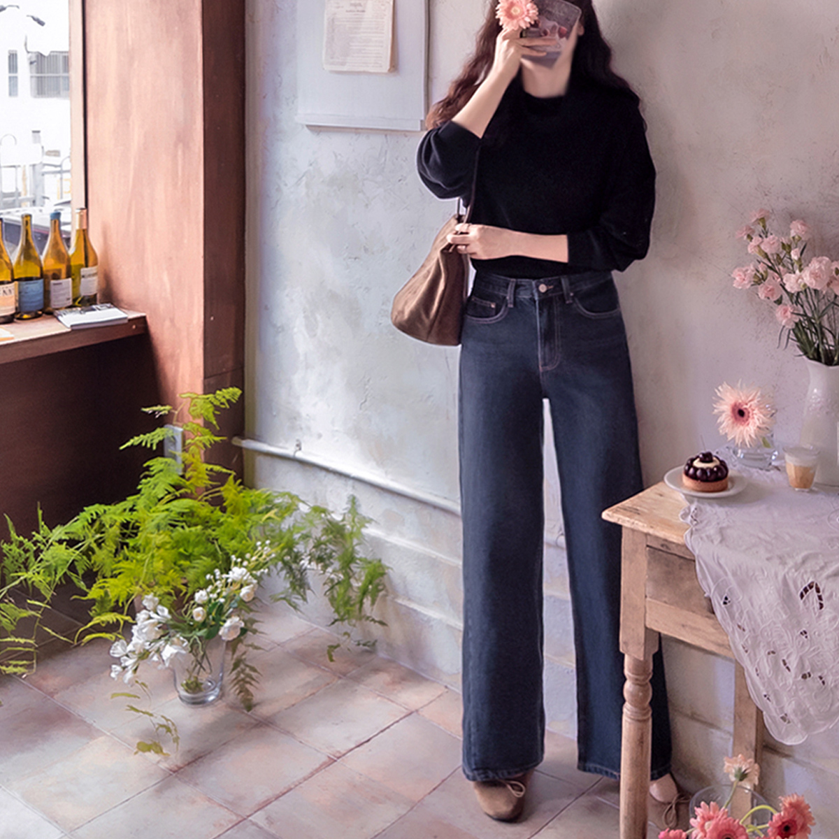 Shuzener Diagonal Cut Fluff Cover Fit Delicate Slim Pants [size:S,M,L]