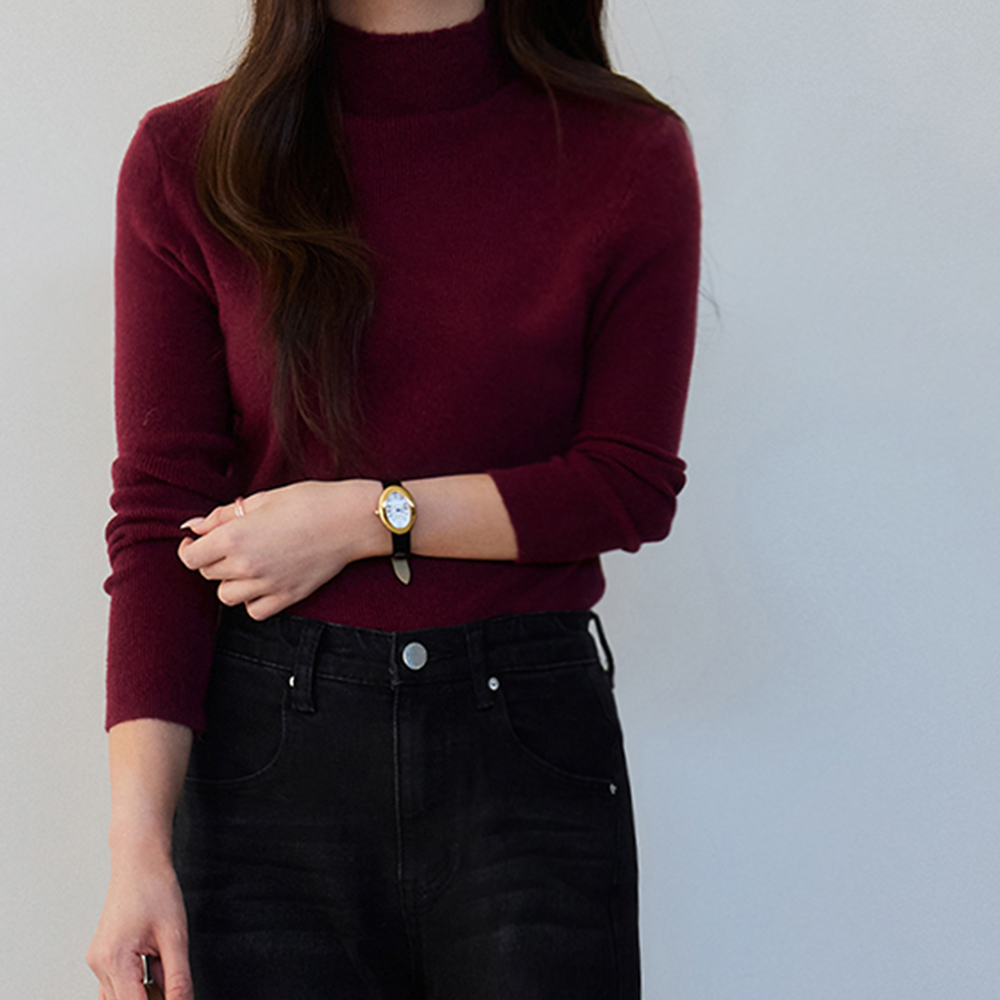 [No tight neck / Soft and stretchy] Le Me Perfect Fit Mock Turtleneck Tee [size:F(55~66)]