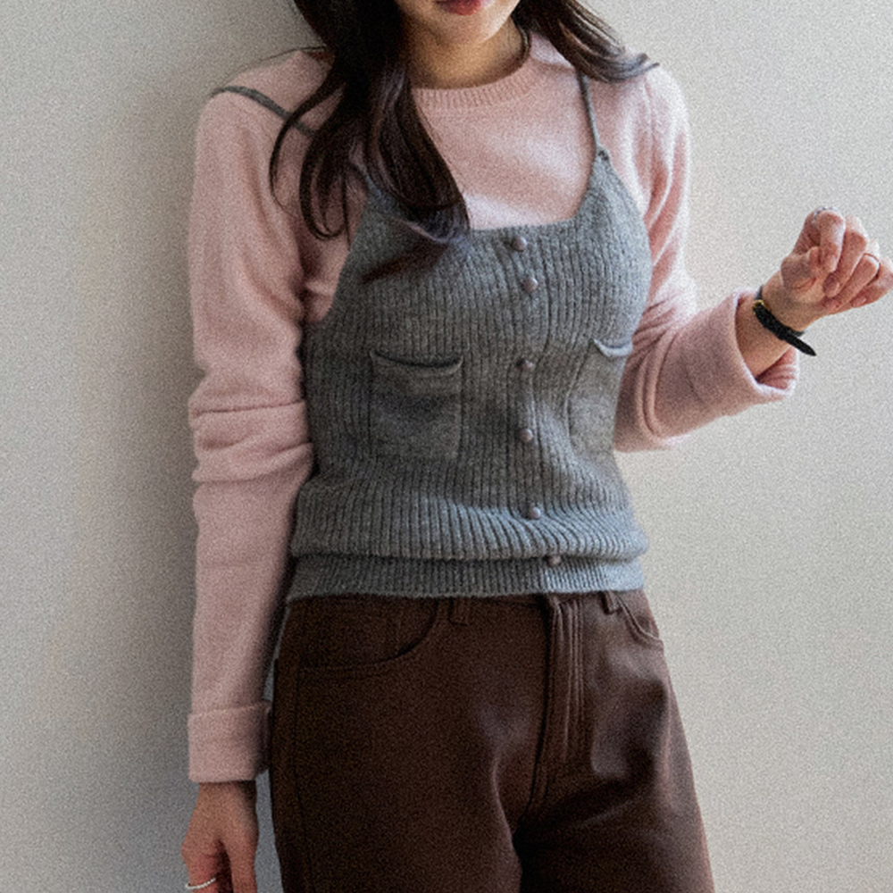 Julia Layered Knit Bustier Set [size:F(55~66)]