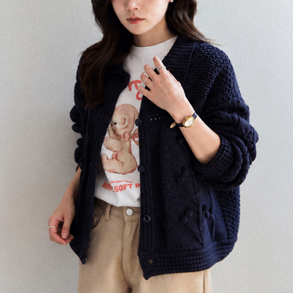 [Cold Wind Fire Time] Shuberi Droplets Pop Pop Kara Cardigan [size:F(55~77)]