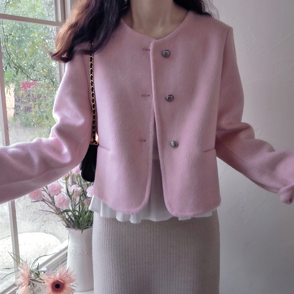 [Limited Special Sale] Melomance Fine Texture High-Quality Wool Bag Handmade Outer [Size: S(55), M(66~77)]