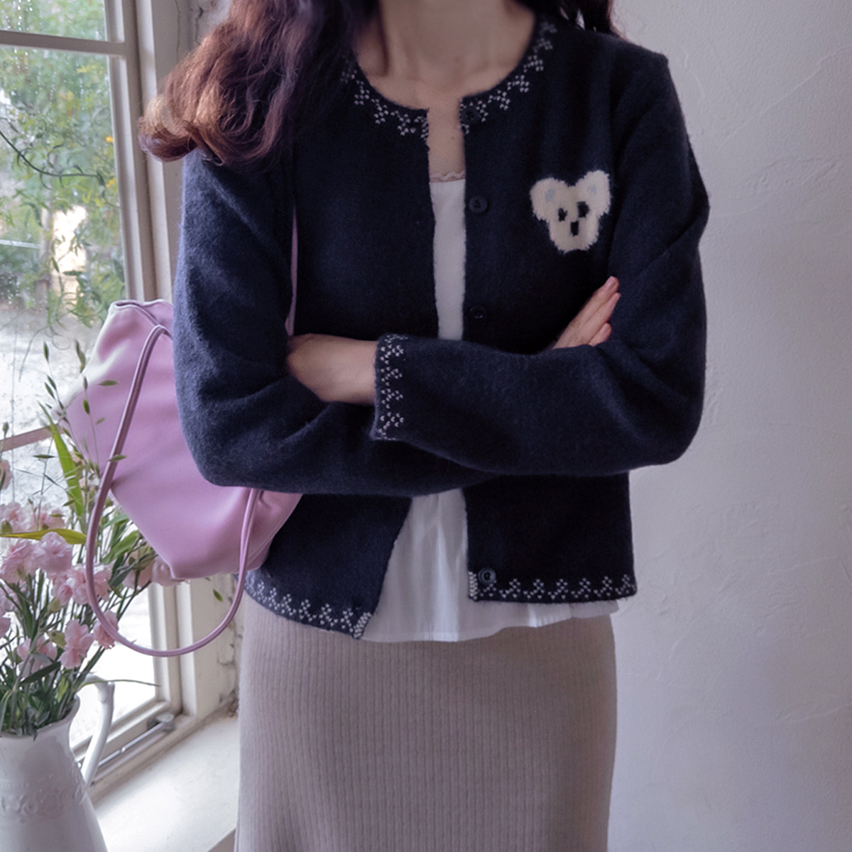 Anthony Teddy Lovely Teddy Bear Thick Knit Cardigan [size:F(55~66)]