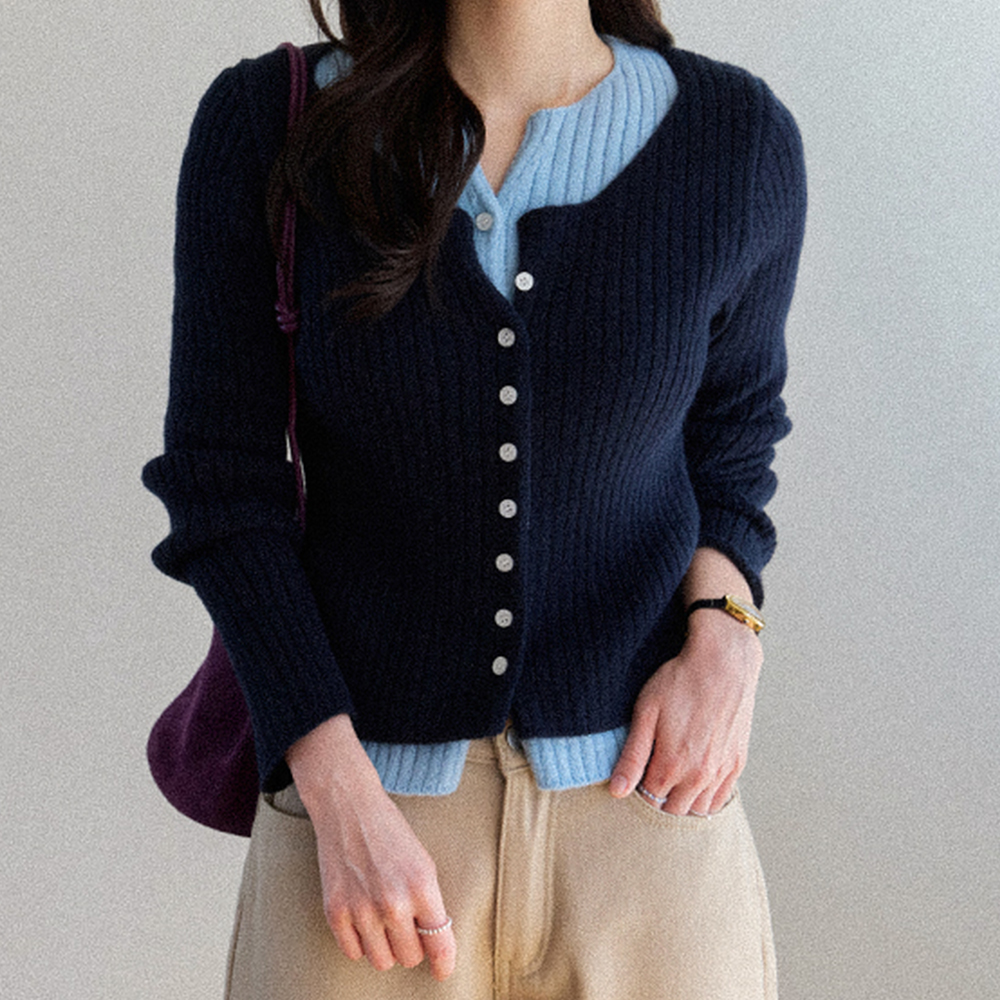 Deven Corrugated Auto Layered Cardigan [size:F(55~66)]