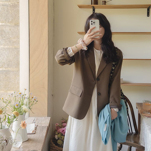 <FONT color=#5a3954>MADE LIN</font> Luers Basic Mood Solid Two-button Jacket <FONT color=#d8a4a4>[Scratch Sale]</font>