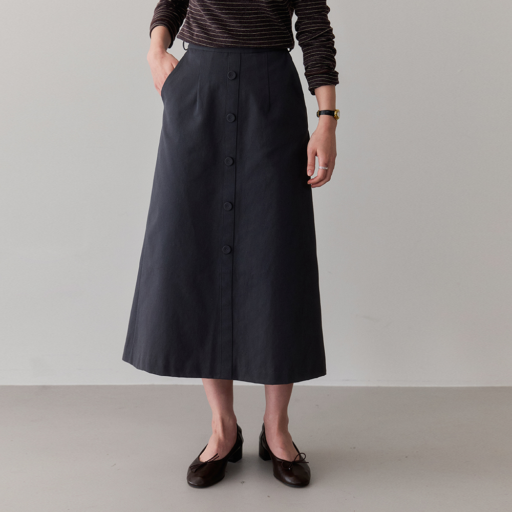 MADE LIN Braze Sturdy Round Button Belt Set Skirt [size:F(55~66)]