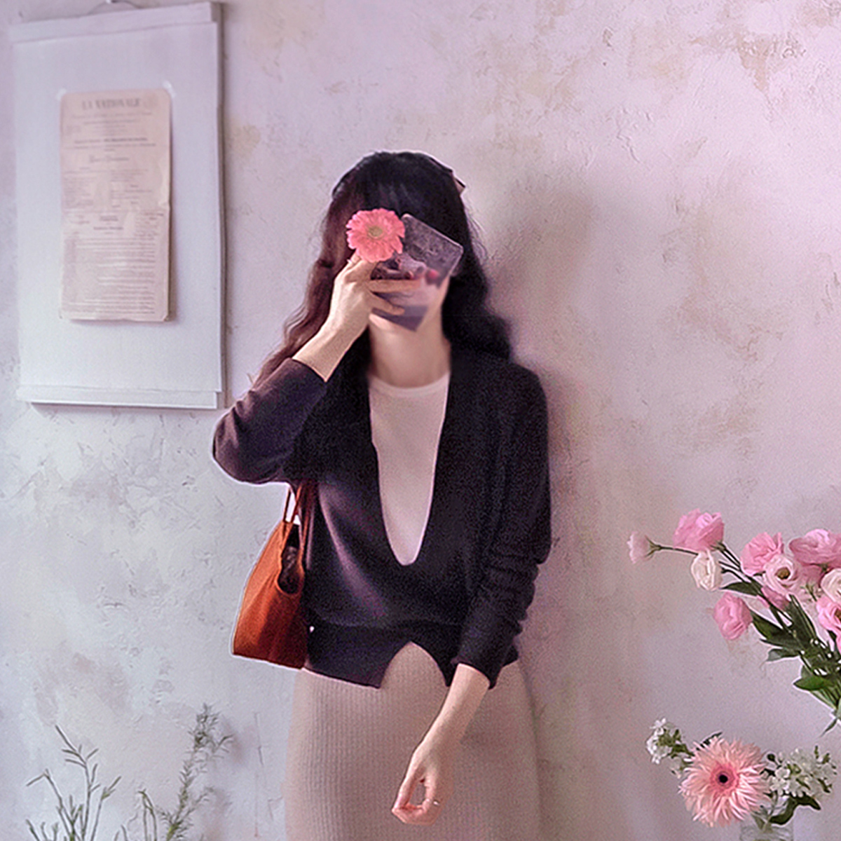 V-shaped double-layered soft spandex premium knit [size:F(55~66)]