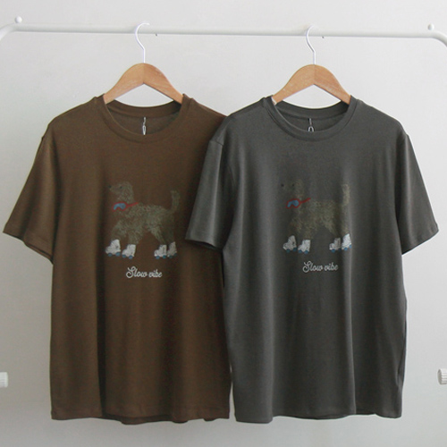 [Special Sale 30% ★ Limited Quantity] Shoe Point Cute Dog Soft Spandex Tee [Size: F (55~66)]