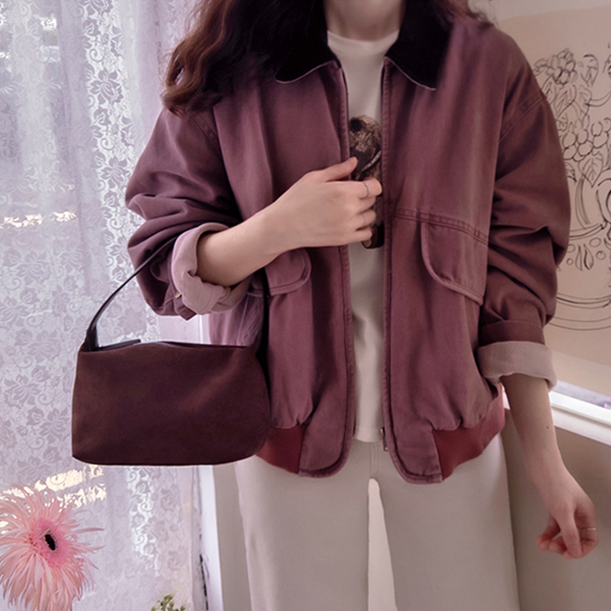 Baked Cordu Collar Soft & Warm Fleece Lining High-Quality Jumper [size:F(55~66)] 