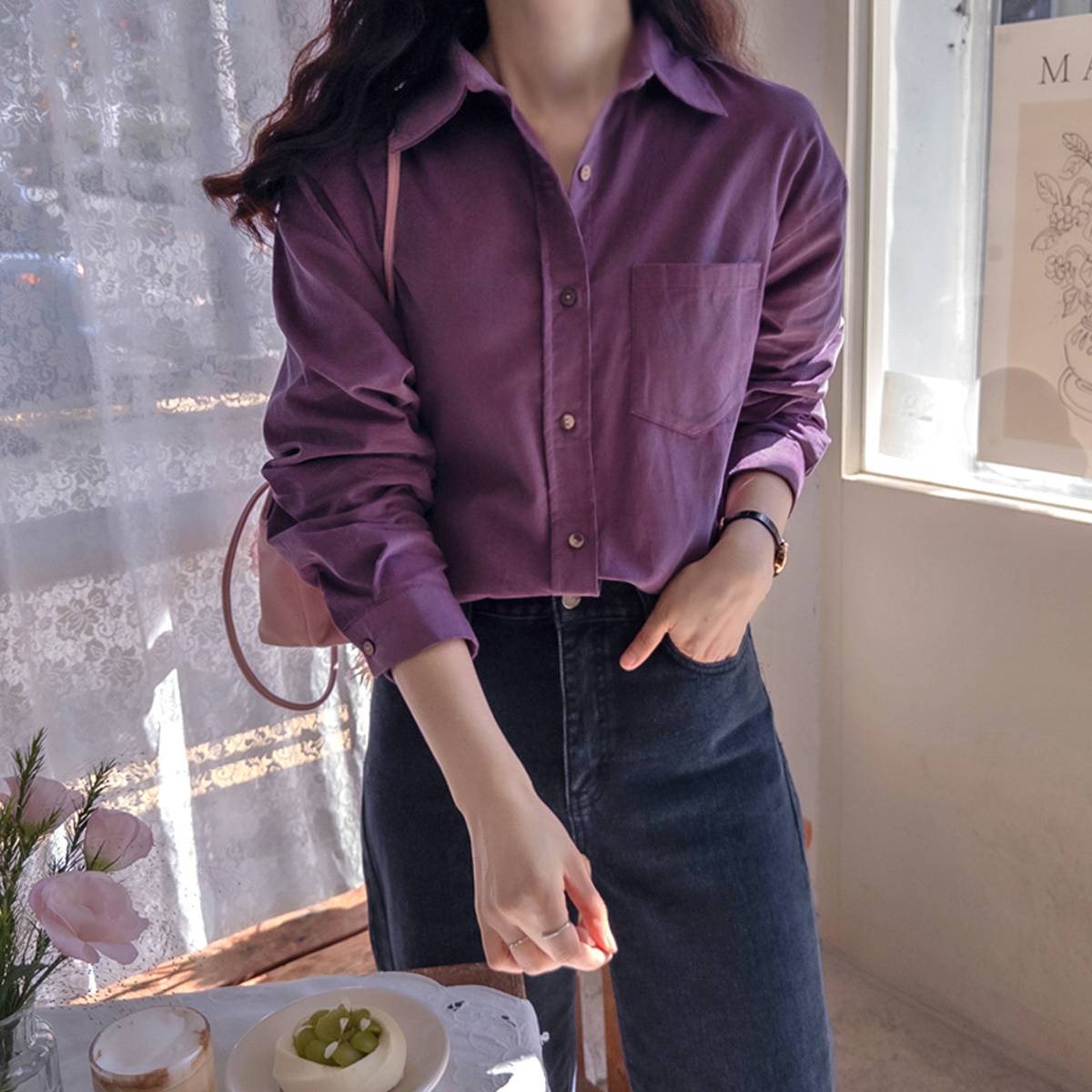 Sugarfeel Soft & Flexible Corduroy Delicate Fit Shirt [size:F(55~66)]