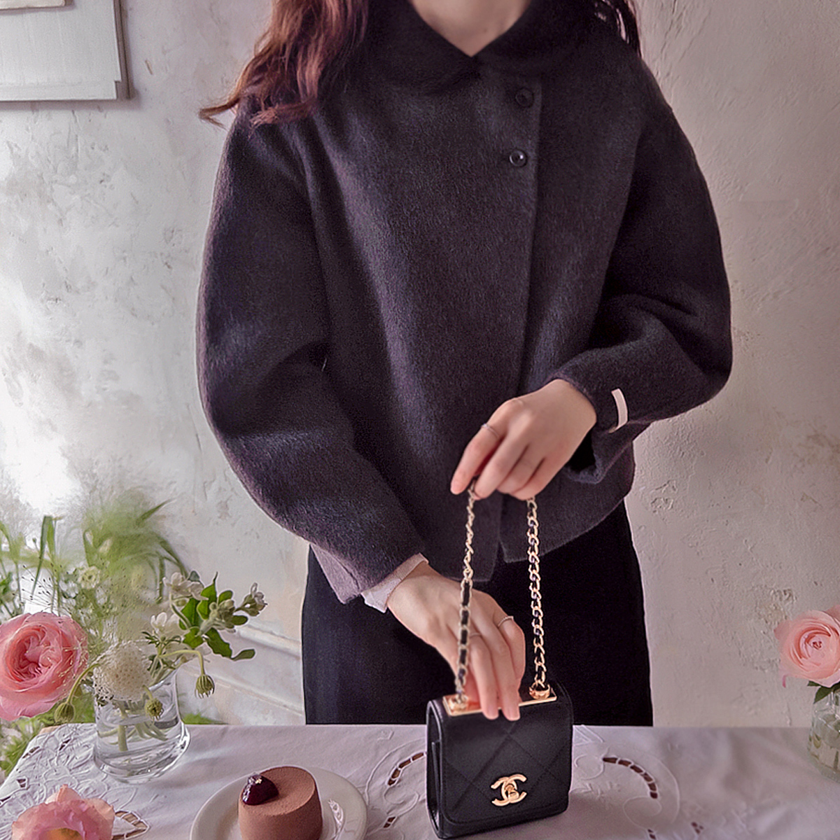 Genus Fine Texture Neat Collar High-Quality Wool Bag Handmade Jacket [size:F(55~66)]