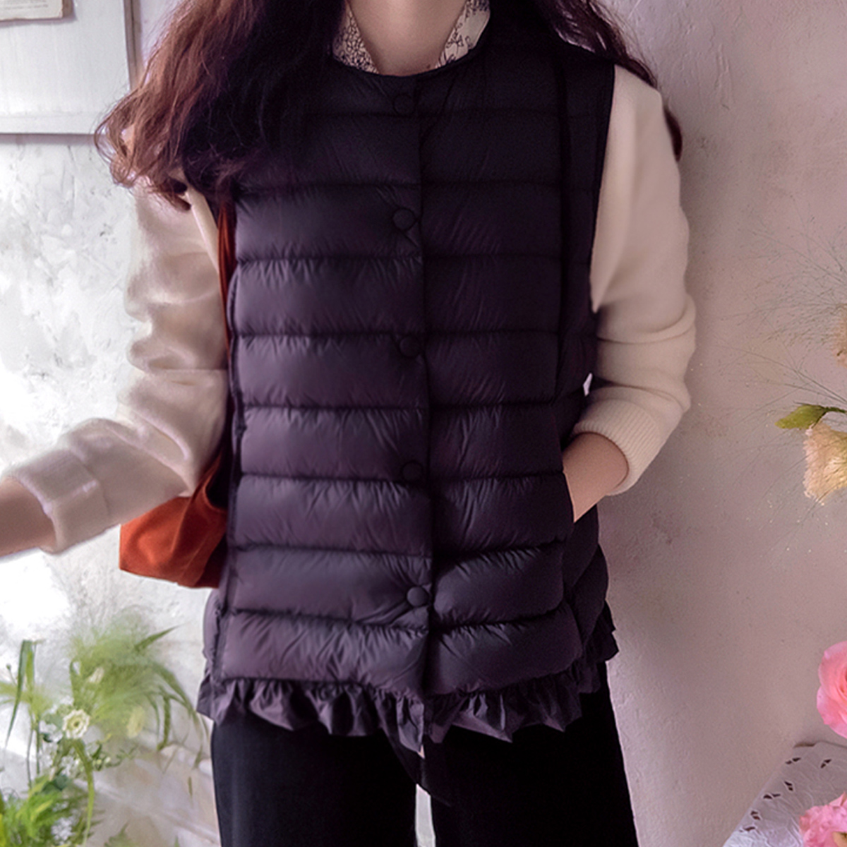 Gener Sharing Duck Down Cozy Warm Heavyweight Padded Vest [size:F(66~77)]