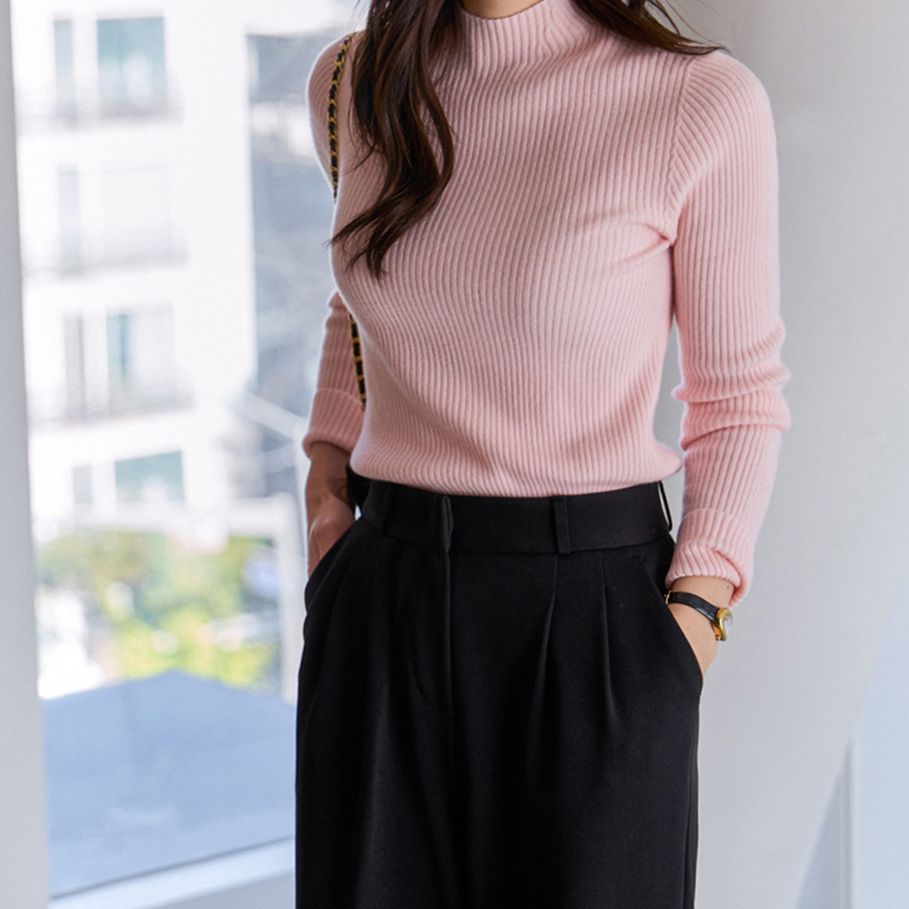 Jane Soft & Stretchy Mock Turtleneck Knit [size:F(55~66)]