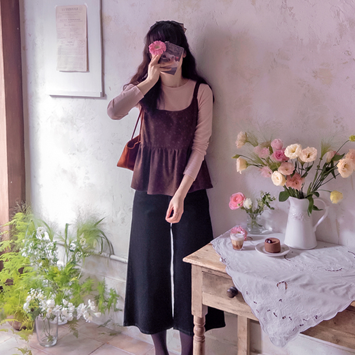 Diana Adjustable Bustier and Brushed Spandex Tea Set [size:F(55~66)]
