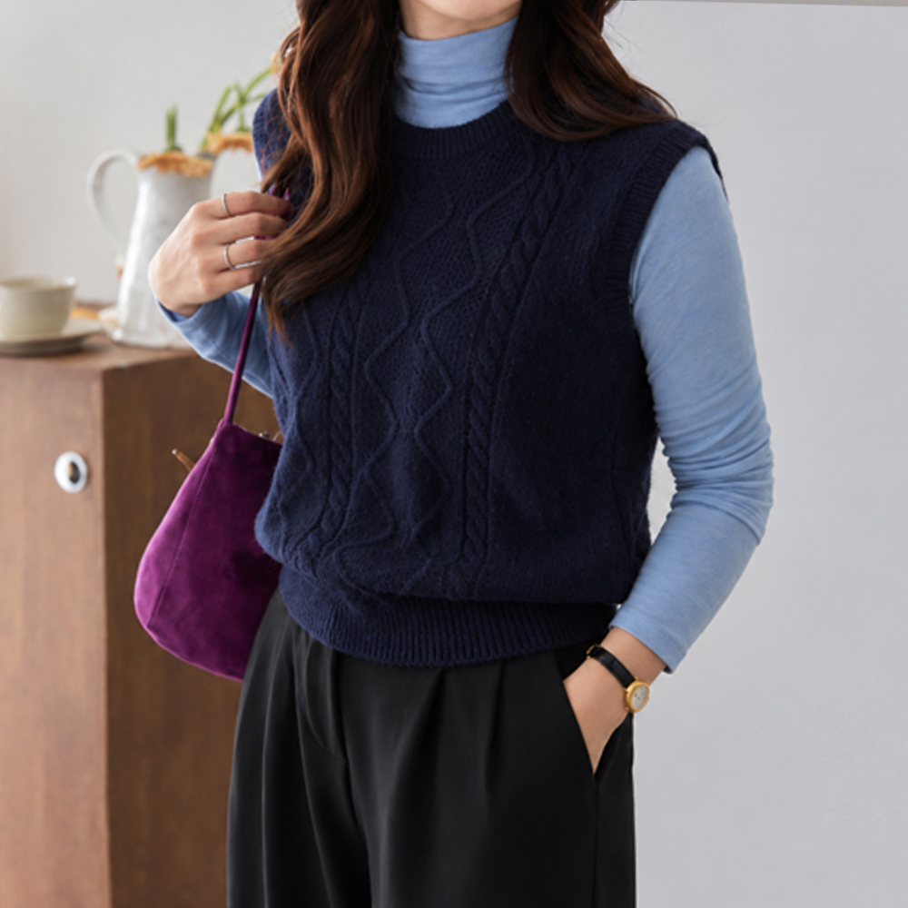Eden Premium Cable Wool Vest [size:F(55~66)]