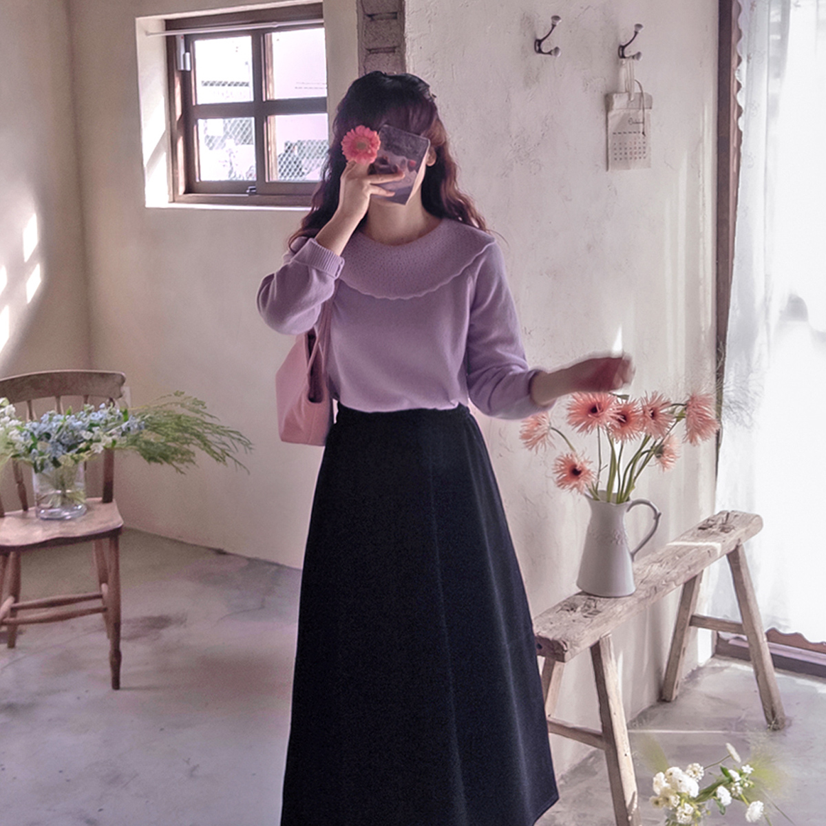 Rivendi Ttasumi Rabbit Wool Wavy Collar High-Quality Knit [size:F(55~66)] 