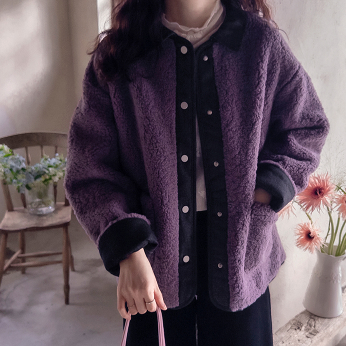 Brandy Denim Contrast Warm Soft Fur Violet Mustang [size:F(55~66)]