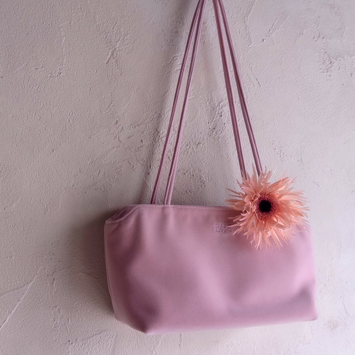 Take It Lettering Embroidery Fine Velour Bag