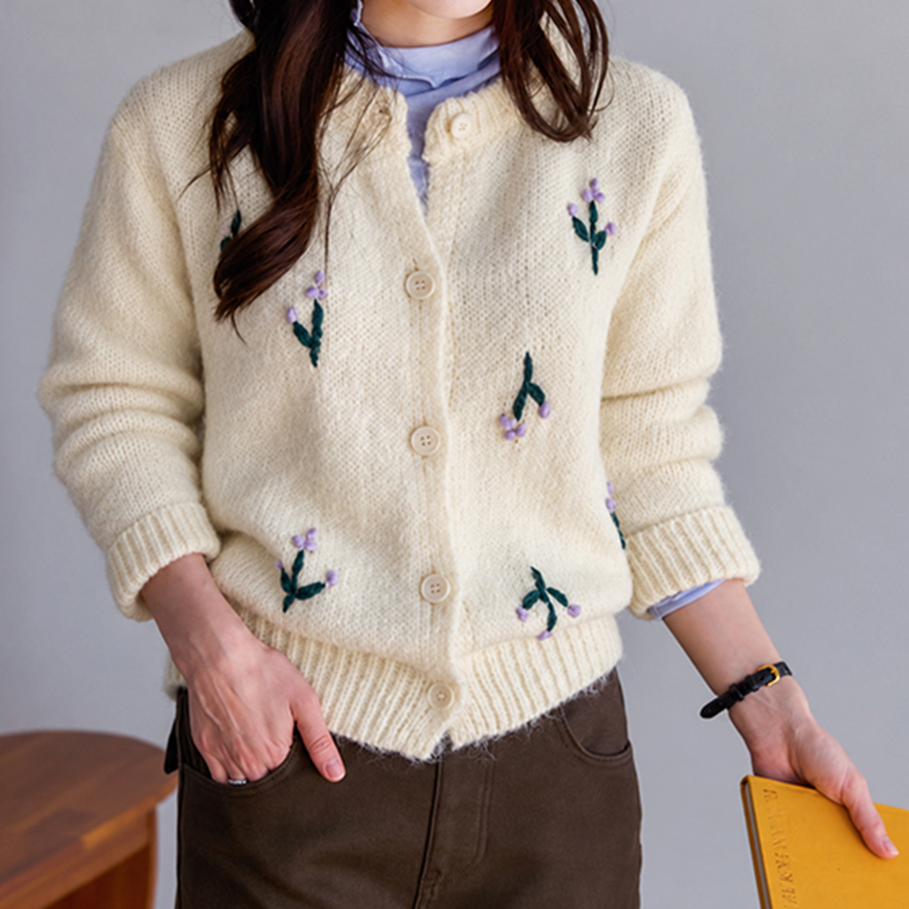 Robein 3D Flower Romantic Cozy Cardigan [size:F(55~66)]