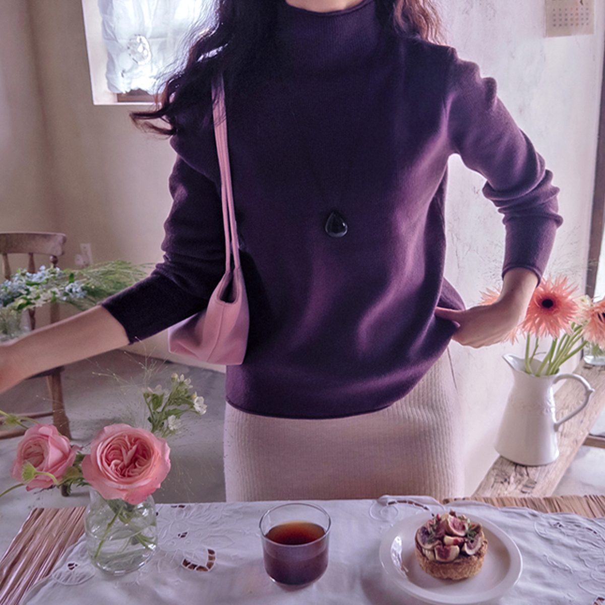 Jeck Roller Soft & Super Stretchy Warm High-Quality Mock Turtleneck [size:F(55~66)] 